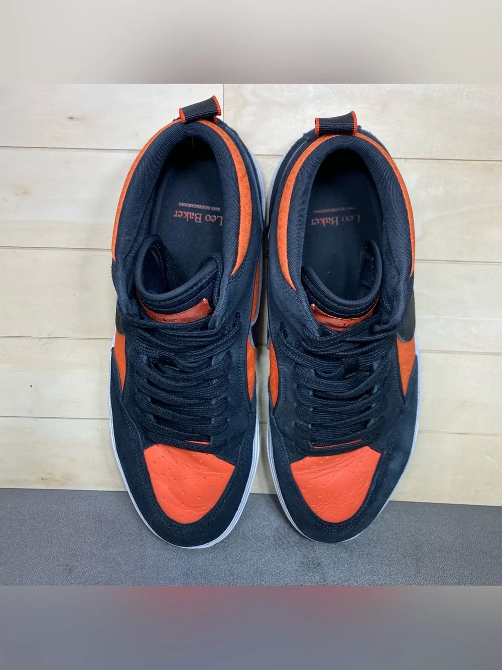 Nike React Leo Baker Black Orange Men's Size 11.5 Skate Shoes Sneaker DX4361-002